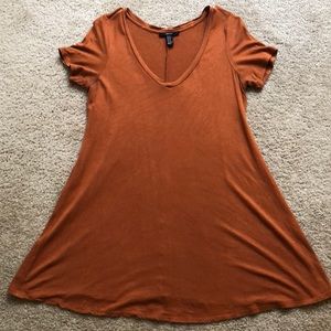 Burnt orange t-shirt dress